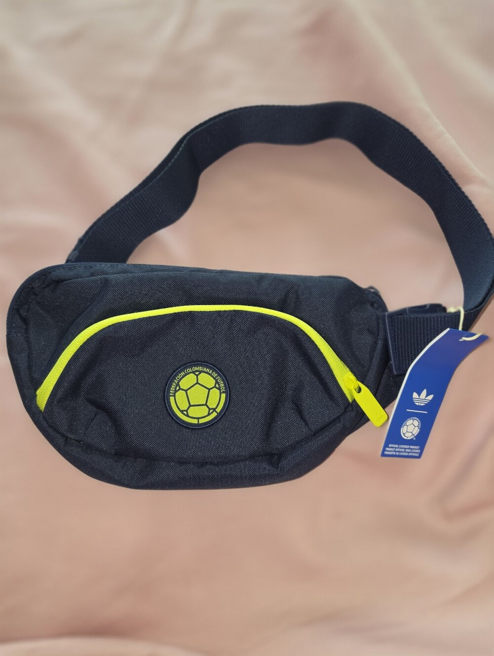 adidas Black Belt Bag with Neon Yellow Trim